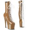 Pleaser - ADORE1040TT Bottes de plateforme, Pole dance chaussures - Marron/Blanc Product image